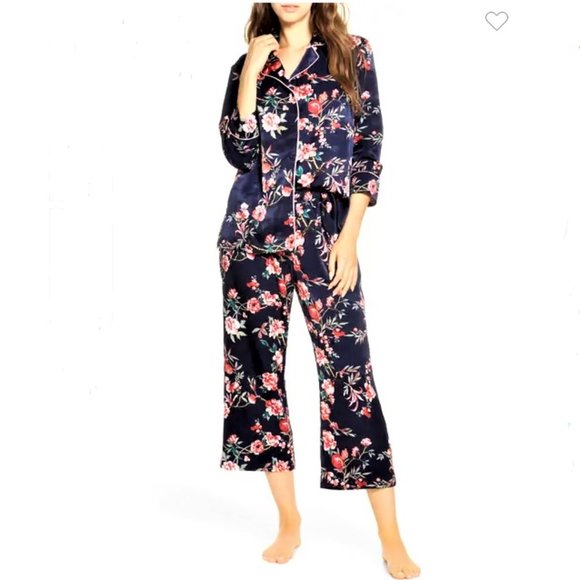 Nordstrom Floral Satin Pajama 2-Piece Set - Picture 1 of 6